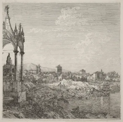 View of a Town with a Bishop's Tomb