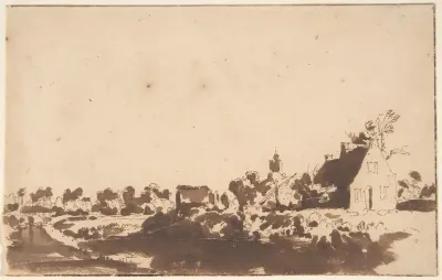View of a Village ("Wasschout"?)