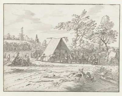 View of an Encampment of the Army of Willem III near Halle, Flemish Brabant