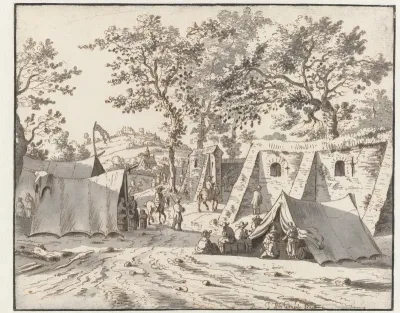 View of an Encampment of the Army of Willem III near Leuven
