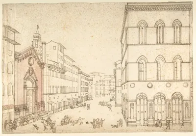 View of Florence: Or San Michele, Towards Piazza della Signoria (Via dei Calzaiuoli)