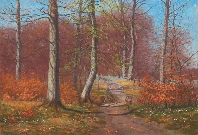 View of forest and bridge.