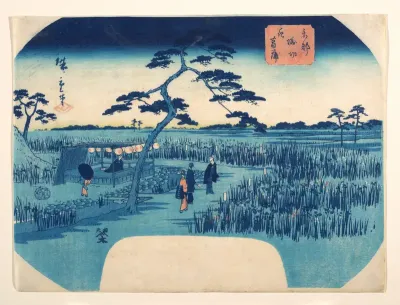 View of Iris Gardens at Horikiri — Utagawa Hiroshige II Kanvas Tablo