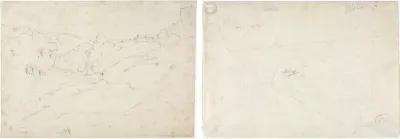 View of Marino (recto); Sketch for a Landscape (verso)