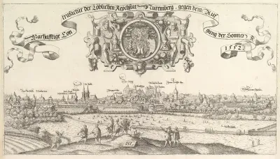View of Nuremberg, to the east, center plate