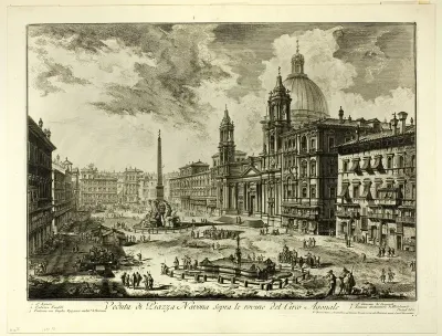 View of Piazza Navona above the ruins of the Circus of Domitian, from Views of Rome