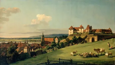 View of Pirna from the Sonnenstein Castle, 1750s