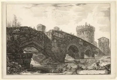 View of Ponte Lugano on the Anio, from Views of Rome