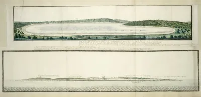 View of Robben Island from the east, from a distance of about 225 metres from the bank