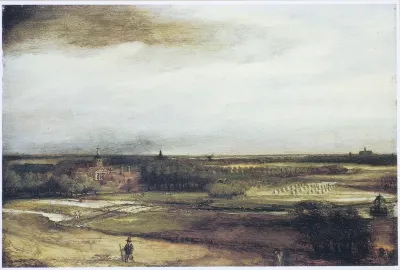 View of Saxenburg estate with bleaching fields near Haarlem