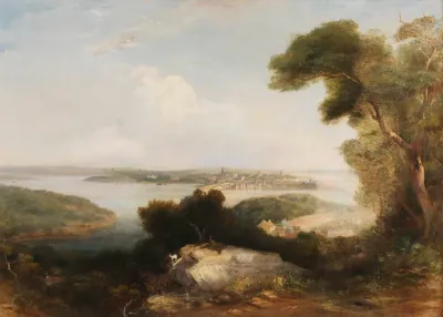 View of Sydney from St Leonards, 1851 oil painting
