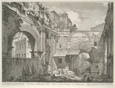 View of the Atrium of the Portico of Octavia, from Vedute di Roma