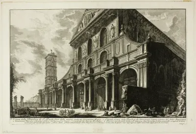 View of the Basilica of S. Paolo fuori delle Mura [St. Paul outside the Walls], built by Constantine the Great, from Views of Rome