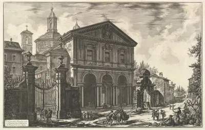 View of the Basilica of San Sebastiano fuori delle mura [St. Sebastian outside the Walls] on the Appian Way, from Vedute di Roma (Roman Views)