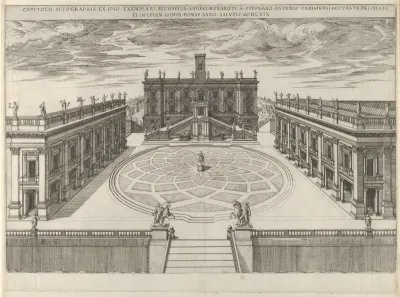View of the Campidoglio as re-designed by Michelangelo, from "Speculum Romanae Magnificentiae"