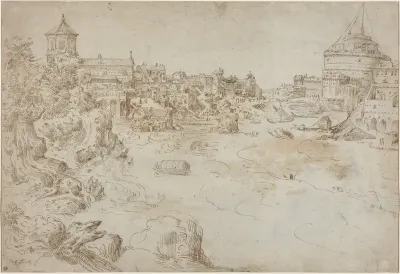 View of the Castle Sant'Angelo and the Ospedale di Santo Spirito [recto]