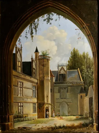 View of the central courtyard of hôtel de Cluny
