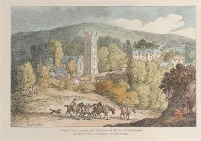 View of the Church and Village of St. Cue, Cornwall