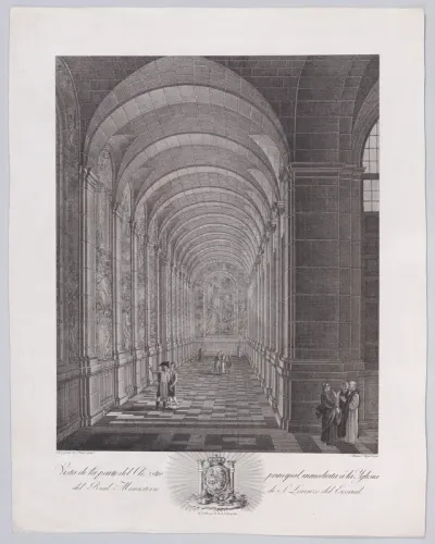 View of the cloister of the Church of the monastery of El Escorial, from "Views of El Escorial"