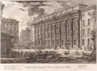 View of the Customs House on Piazza di Pietra, from the series Vedute di Roma