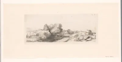 View of the Diemerdijk with a milkman and cottages ('Het melkboertje')