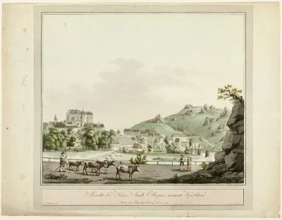 View of the district town of Elbogen