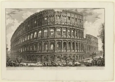 View of the Flavian Amphitheater, called the Colosseum, from Views of Rome
