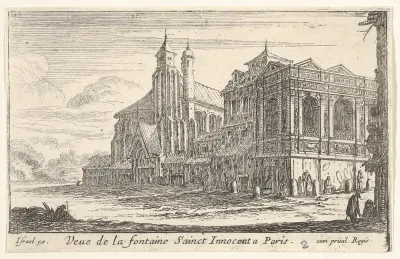 View of the Fountain of the Innocents, Paris, with the Church of the Holy Innocents beyond