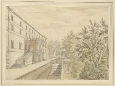 View of the Garden Terrace of the Villa d'Este at Tivoli
