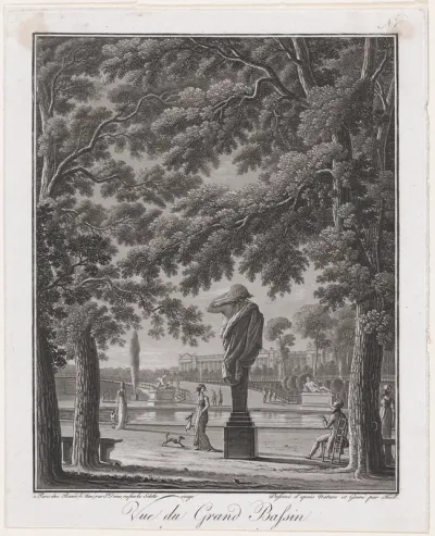 View of the Grand Basin of the Tuileries (behind the statue of Autumn)