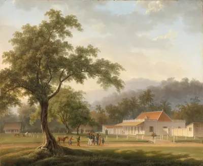 View of the house of the resident, Mr. J. Ph. van Zuylen van Nyevelt, in Banyuwangi (East Java)