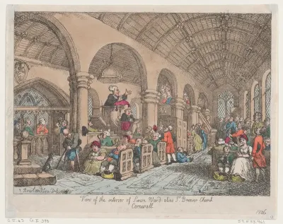 View of the Interior of Simon Ward Alias St Brewer Church Cornwall