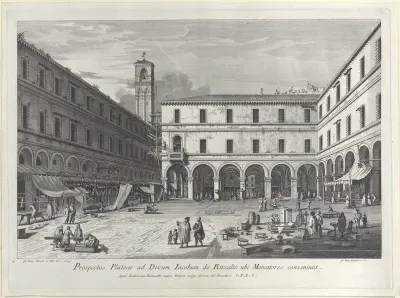 View of the market square near the church of San Giacomo