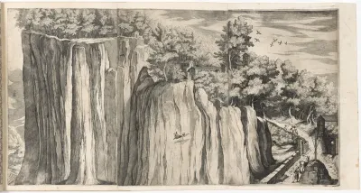 View of the Mountain of La Verna from the Road of Casentino (Vue de la montagne della Vernia...) [plate A]