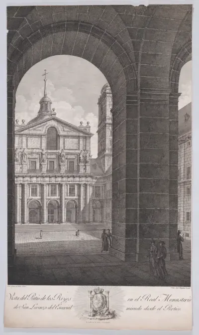 View of the Patio of the Kings in the monastery of El Escorial, from "Views of El Escorial"