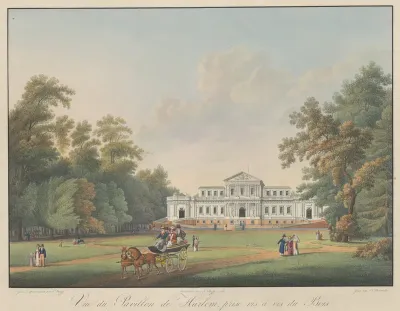 View of the pavilion of ("Welgelegen"), seen from the wood.