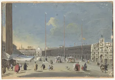 View of the Piazza di San Marco Toward the South (showing the now destroyed church of San Geminiano)