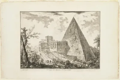View of the Pyramidal Tomb of Cestius, from Views of Rome