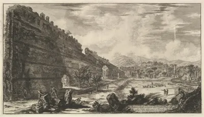 View of the Remains of the Castro Pretorio in Hadrian's Villa at Tivoli