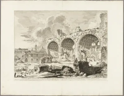 View of the Remains of the Dining Room of the Golden House of Nero, commonly called the Temple of Peace, from Views of Rome