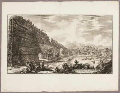 View of the Remains of the Praetorian Fort [the Poecile], Hadrian's Villa, Tivoli, from Views of Rome