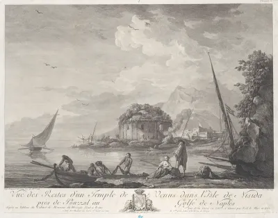 View of the Remains of the Temple of Venus on the Isle of Nisida Close to Pouzzol on the Gulf of Naples