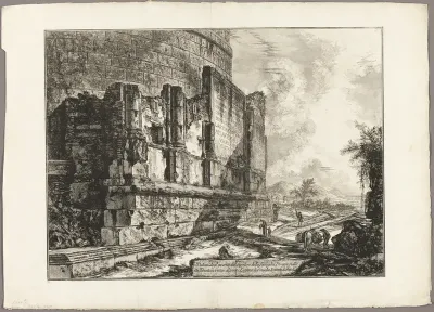 View of the Remains of the Tomb of the Plautii on the Via Tiburtina, near the Ponte Lugano, two miles distant from Tivoli, from Views of Rome