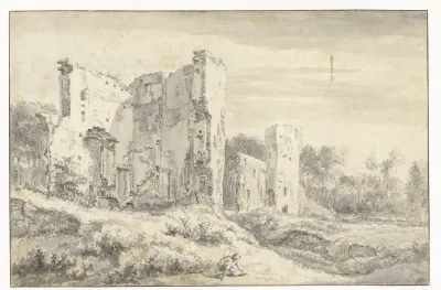 View of the Ruins of Egmond Castle