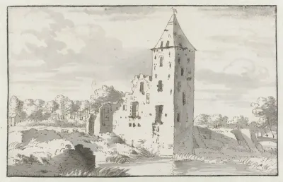 View of the Ruins of Kasteel Heusden, Noord-Brabant
