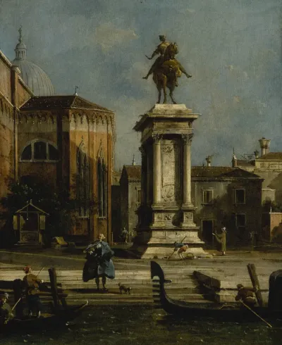 View of the Santi Giovanni e Paolo and the Equestrian Statue of Bartolomeo Colleoni
