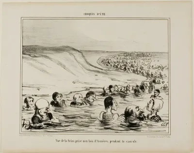 View of the Seine near Asnières during the dog days, plate 2 from Croquis D'été