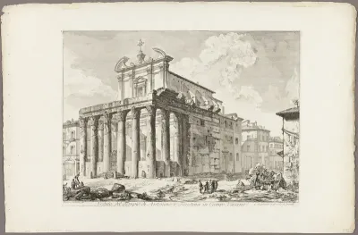 View of the Temple of Antoninus and Faustina in the Roman Forum, from Views of Rome