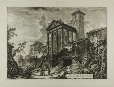 View of the Temple of Hercules at Cori, ten miles distant from Velletri, from Views of Rome