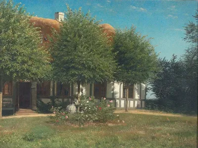 View of the Vicar's house at Hvirring, Denmark.